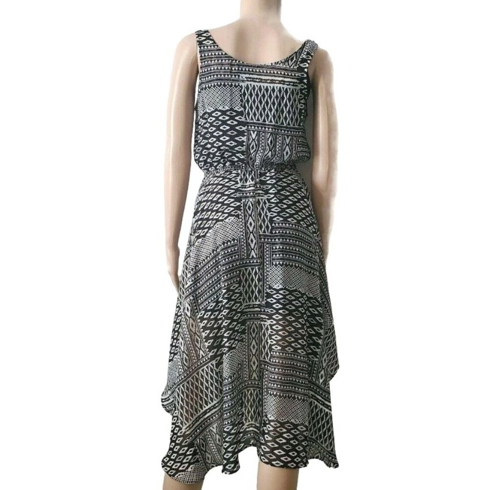 Fire Los Angeles Women’s Sleeveless Summer Dress Geometric Black White Sz Small - Picture 6 of 16
